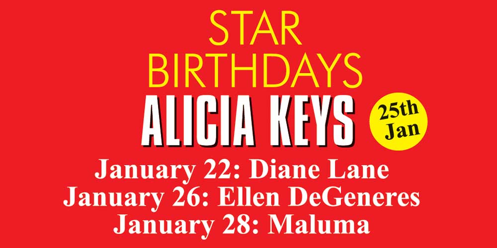 Celebrity Birthday Today ALICIA KEYS