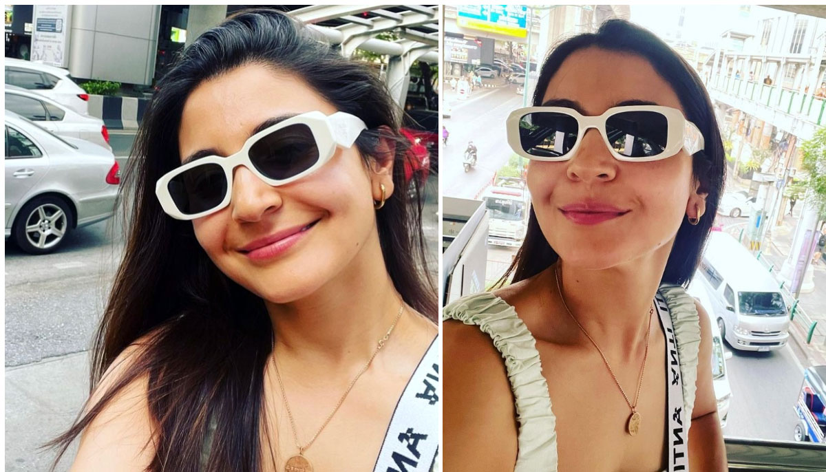 Anushka Sharma  wears the expensive Prada glasses collection for vacation