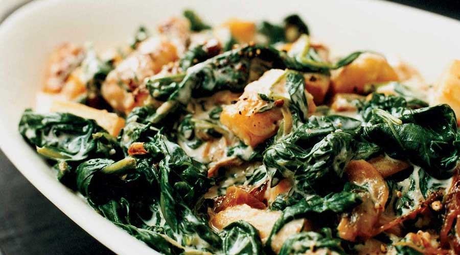 Creamed Spinach and Parsnips recipe