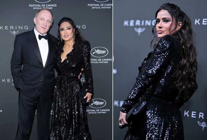 Salma Hayek oozes charm in black Balenciaga gown at Women in Motion Award in Cannes