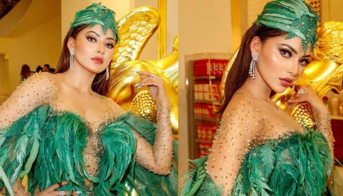Urvashi Rautelas Cannes 2023 look: Green feathered gown sparks controversy